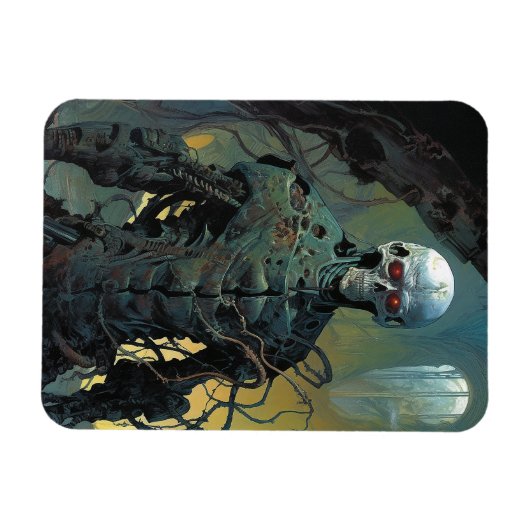 Cyborg Skeleton Futuristic Science Fiction Magneet (Horizontaal)