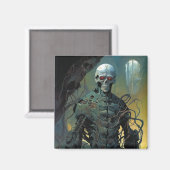 Cyborg Skeleton Futuristic Science Fiction Magneet (Voorkant / Achterkant)
