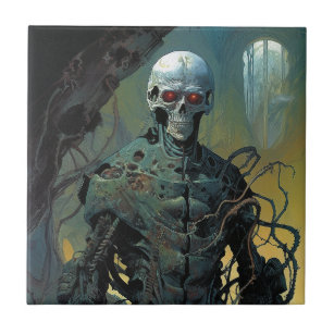Cyborg Skeleton Futuristic Science Fiction Tegeltje