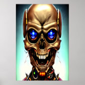 Cyborg Skull | AI Art Poster (Voorkant)