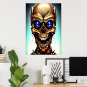 Cyborg Skull | AI Art Poster (Thuiskantoor)