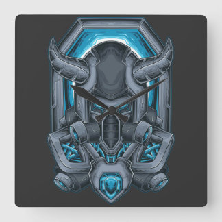 Cyborg Square Wall Clock Vierkante Klok