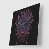 Cyborg Square Wall Clock Vierkante Klok (Hoek)