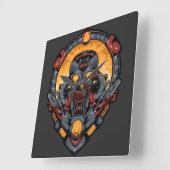 Cyborg Square Wall Clock Vierkante Klok (Hoek)