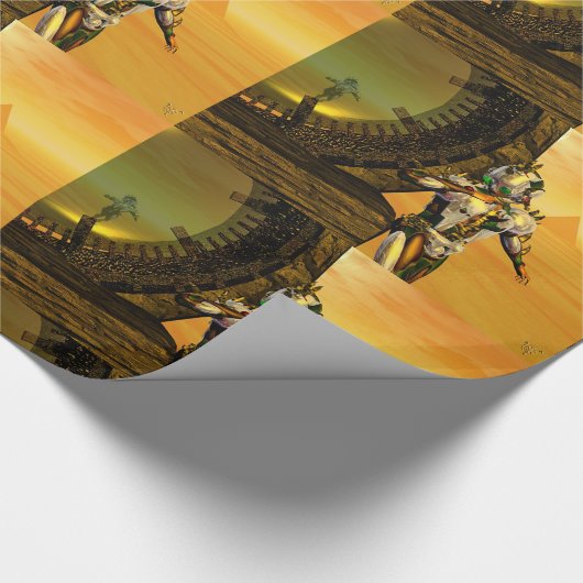 CYBORG TITAN, DESERT HYPERION Science Fiction Scif Cadeaupapier (Hoek)