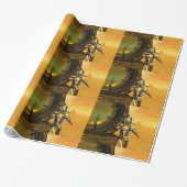 CYBORG TITAN, DESERT HYPERION Science Fiction Scif Cadeaupapier (Uitgerold)