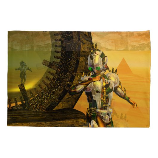 CYBORG TITAN, DESERT HYPERION Science Fiction Scif Kussensloop (Achterkant-Links)