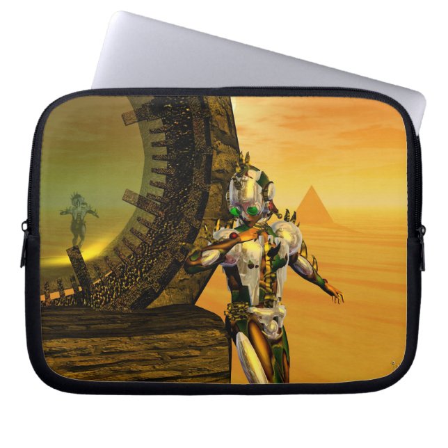 CYBORG TITAN, DESERT HYPERION Science Fiction Scif Laptop Sleeve (Voorkant)