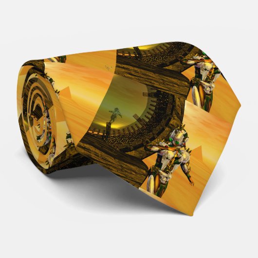 CYBORG TITAN IN DE DESERT VAN HYPERION, Sci-Fi Stropdas (Opgerold)