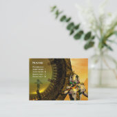 CYBORG TITAN IN DE WOESTIJN VAN HYPERION / Reflect Visitekaartje (Staand voorkant)