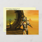 CYBORG TITAN IN DESERT OF HYPERION Science Fiction Briefkaart (Voorkant / Achterkant)