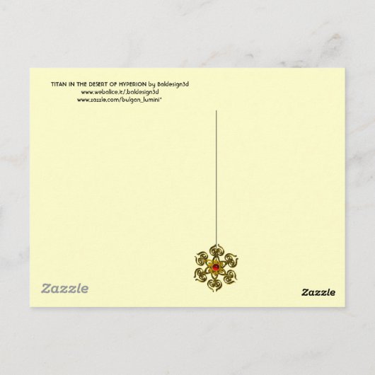 CYBORG TITAN IN DESERT OF HYPERION Science Fiction Briefkaart (Achterkant)