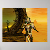 CYBORG TITAN IN DESERT OF HYPERION Science Fiction Poster (Voorkant)