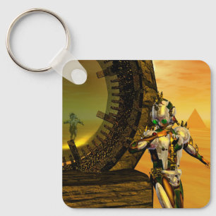 CYBORG TITAN IN DESERT OF HYPERION Science Fiction Sleutelhanger