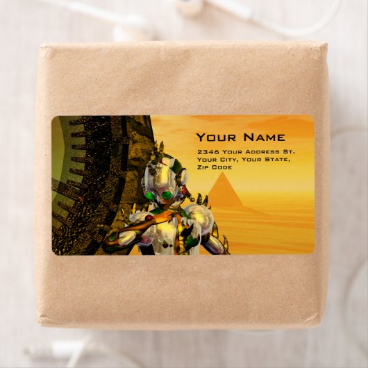 CYBORG TITAN IN HYPERION DESERT Sci-Fi Etiket (Insitu)