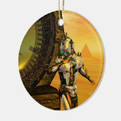 CYBORG TITAN IN HYPERION DESERT Sci-Fi Keramisch Ornament (Links)