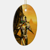 CYBORG TITAN IN HYPERION DESERT Sci-Fi Keramisch Ornament (Rechts)