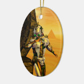 CYBORG TITAN IN HYPERION DESERT Sci-Fi Keramisch Ornament (Links)