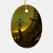 CYBORG TITAN IN HYPERION DESERT Sci-Fi Keramisch Ornament (Achterkant)