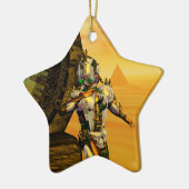 CYBORG TITAN IN HYPERION DESERT Sci-Fi Star Keramisch Ornament (Links)