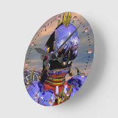 CYBORG TITAN PORTRAIT Blue Science Fiction Scifi Ronde Klok (Hoek)