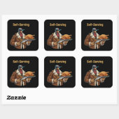  Cyborg Turkey's Thanksgiving Revenge Vierkante Sticker (Vel)
