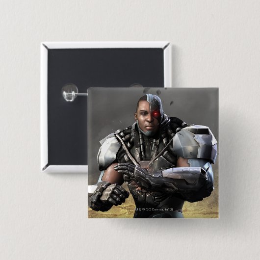 Cyborg Vierkante Button 5,1 Cm (Voorkant /achterkant)