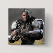 Cyborg Vierkante Button 5,1 Cm (Voorkant)