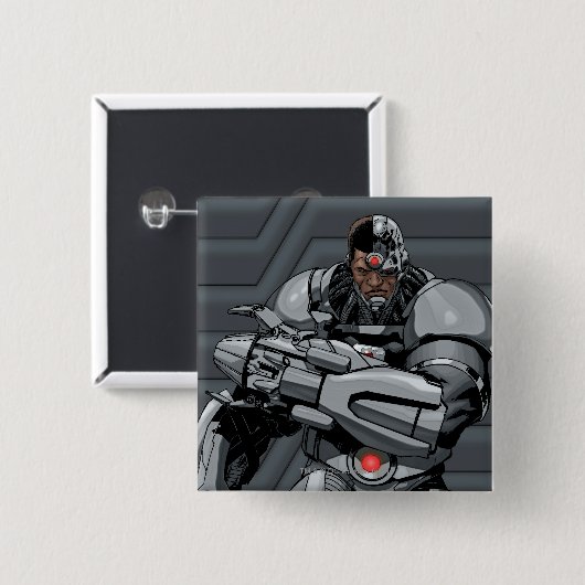 Cyborg Vierkante Button 5,1 Cm (Voorkant /achterkant)