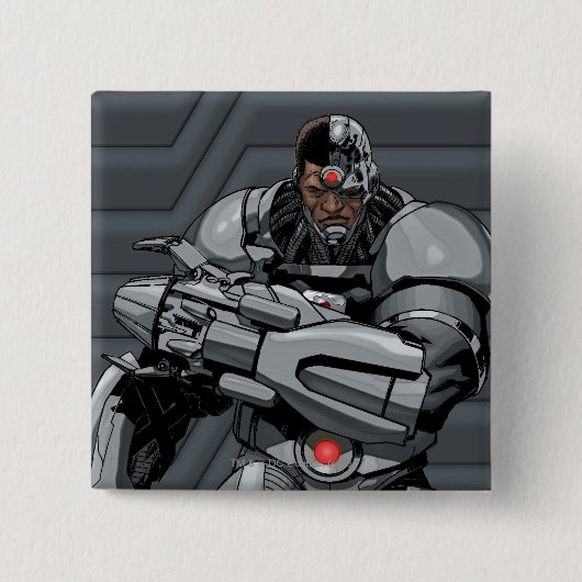 Cyborg Vierkante Button 5,1 Cm (Voorkant)