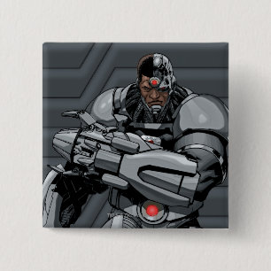 Cyborg Vierkante Button 5,1 Cm