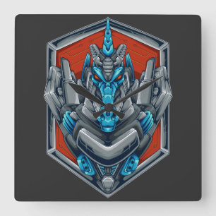 Cyborg Vierkante Wandklok