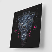 Cyborg Vierkante Wandklok (Hoek)