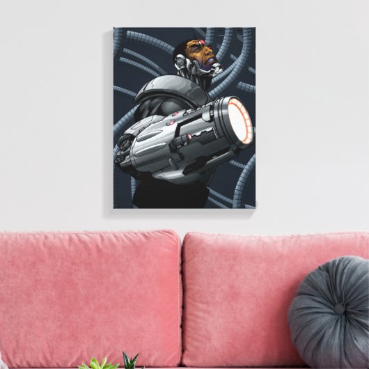 Cyborg & Weapon Bust Canvas Afdruk (Insitu (Woonkamer))