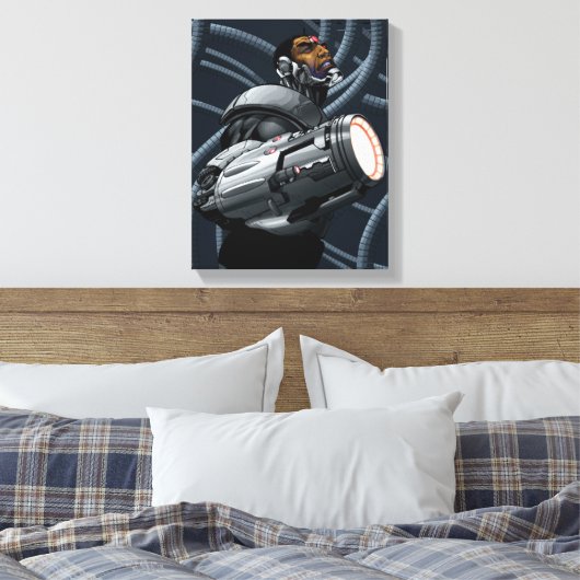 Cyborg & Weapon Bust Canvas Afdruk (Insitu (Slaapkamer))