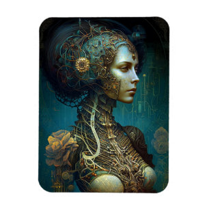 Cyborg Woman Fantasy Sci-Fi Art Magneet
