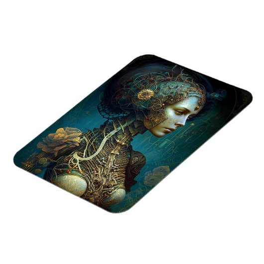 Cyborg Woman Fantasy Sci-Fi Art Magneet (Linkerzijde)