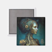 Cyborg Woman Fantasy Sci-Fi Art Magneet (Voorkant / Achterkant)