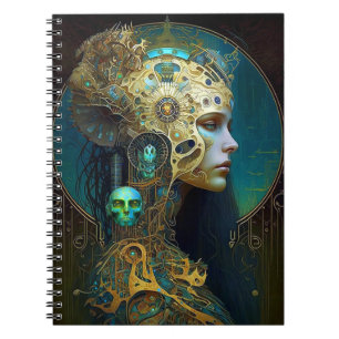 Cyborg Woman Fantasy Sci-Fi Art Notitieboek