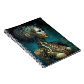 Cyborg Woman Fantasy Sci-Fi Art Notitieboek (Rechterzijde)