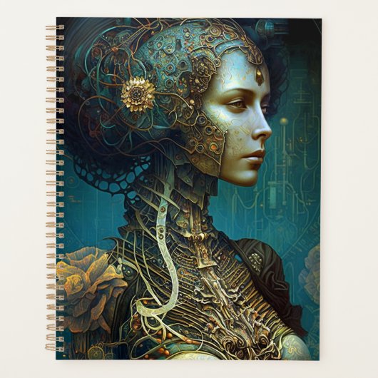 Cyborg Woman Fantasy Sci-Fi Art Planner (Voorkant)
