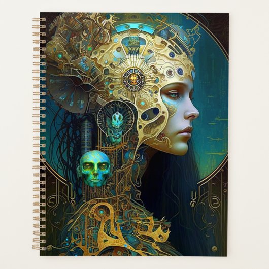 Cyborg Woman Fantasy Sci-Fi Art Planner (Voorkant)