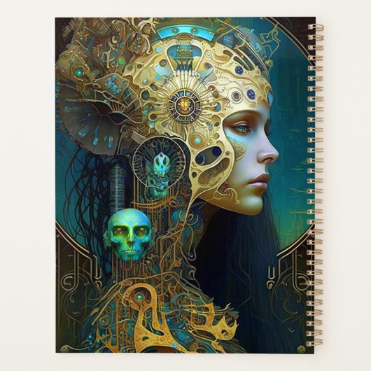 Cyborg Woman Fantasy Sci-Fi Art Planner (Achterkant)