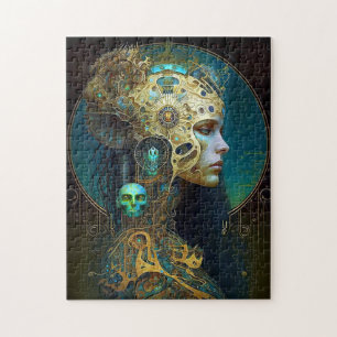 Cyborg Woman Fantasy Sci-Fi Art Puzzle Legpuzzel