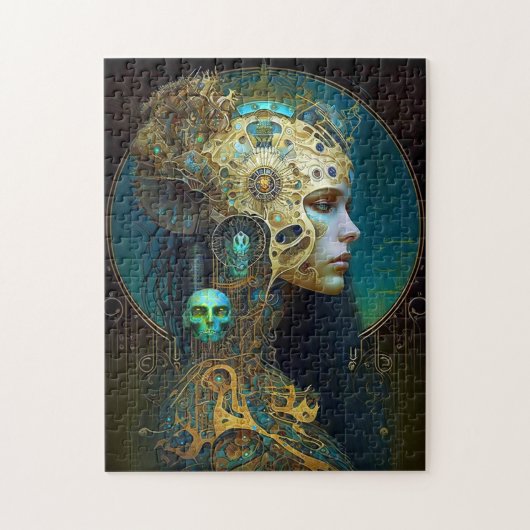 Cyborg Woman Fantasy Sci-Fi Art Puzzle Legpuzzel (Verticaal)
