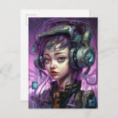 Cyborg Woman Science Briefkaart (Voorkant / Achterkant)