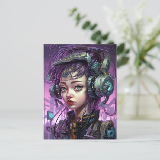 Cyborg Woman Science Briefkaart (Staand voorkant)