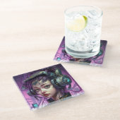 Cyborg Woman Science Glazen Onderzetter (Schuin)