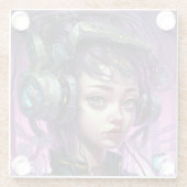 Cyborg Woman Science Glazen Onderzetter (Achterkant)