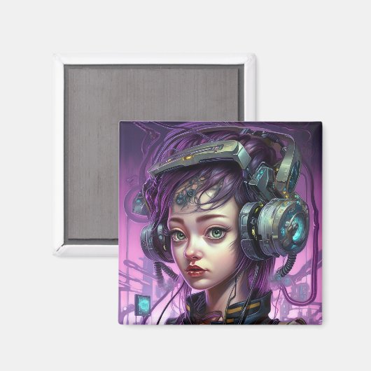 Cyborg Woman Science Magneet (Voorkant / Achterkant)